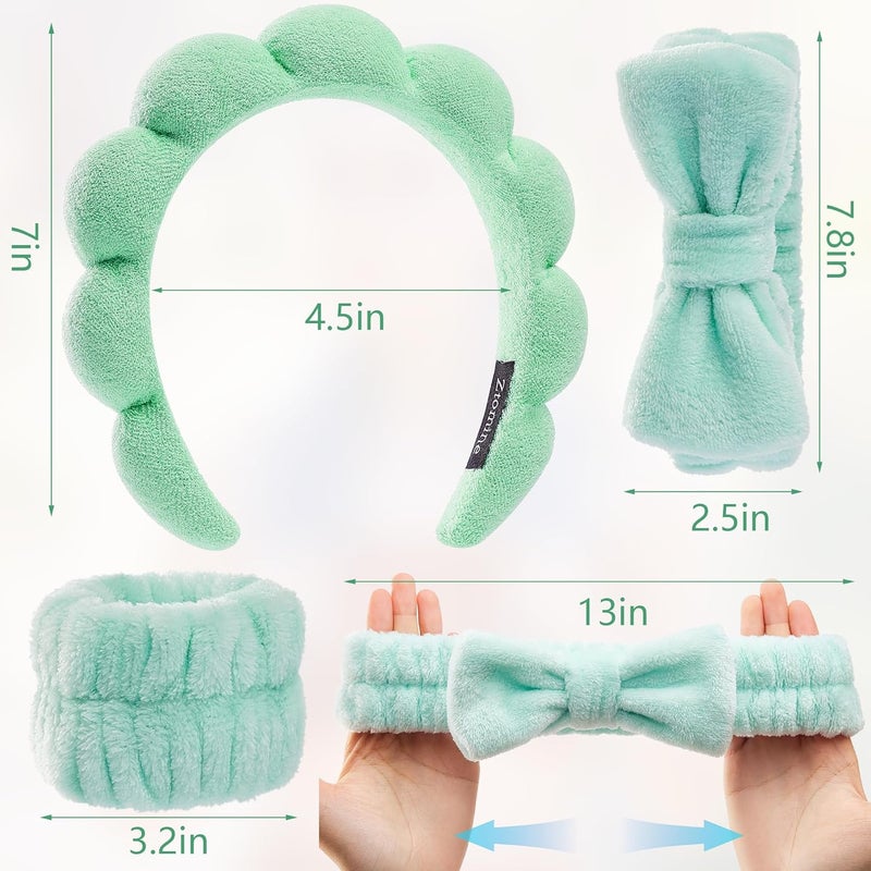Ztomine Store Headbands for Women - Spa Headband and Wristband Set - Headband for Washing Face,Facial Mask,Makeup and Skin Care,Gifts for Women and Teen Girl Gifts Trendy Stuff - Image 2